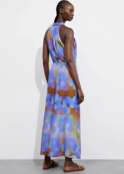 & Other Stories Dresses | Printed Halterneck Maxi Dress Blue Print