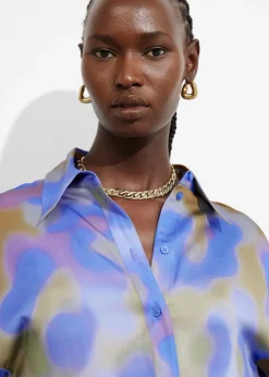 & Other Stories Swimwear | Sets & Suits | Printed Satin Shirt Blue Print