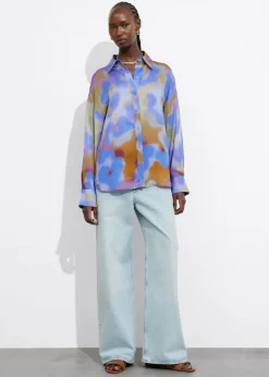 & Other Stories Swimwear | Sets & Suits | Printed Satin Shirt Blue Print