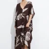 & Other Stories Dresses | Printed Throw-On Midi Dress Brown Print