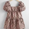 & Other Stories Dresses | Puff Sleeve Mini Dress Pink/Black