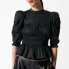 & Other Stories Blouses & Shirts | Puff Sleeve Peplum Blouse Black