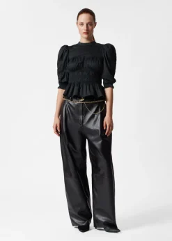 & Other Stories Blouses & Shirts | Puff Sleeve Peplum Blouse Black