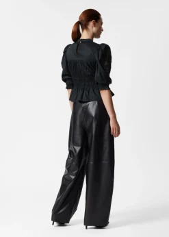 & Other Stories Blouses & Shirts | Puff Sleeve Peplum Blouse Black