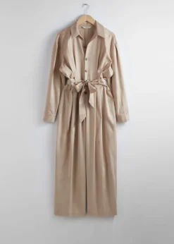 & Other Stories Jumpsuits | Pants | Relaxed Belted Jumpsuit Beige