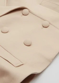 & Other Stories Outerwear | Relaxed Cropped Pea Coat Light Beige