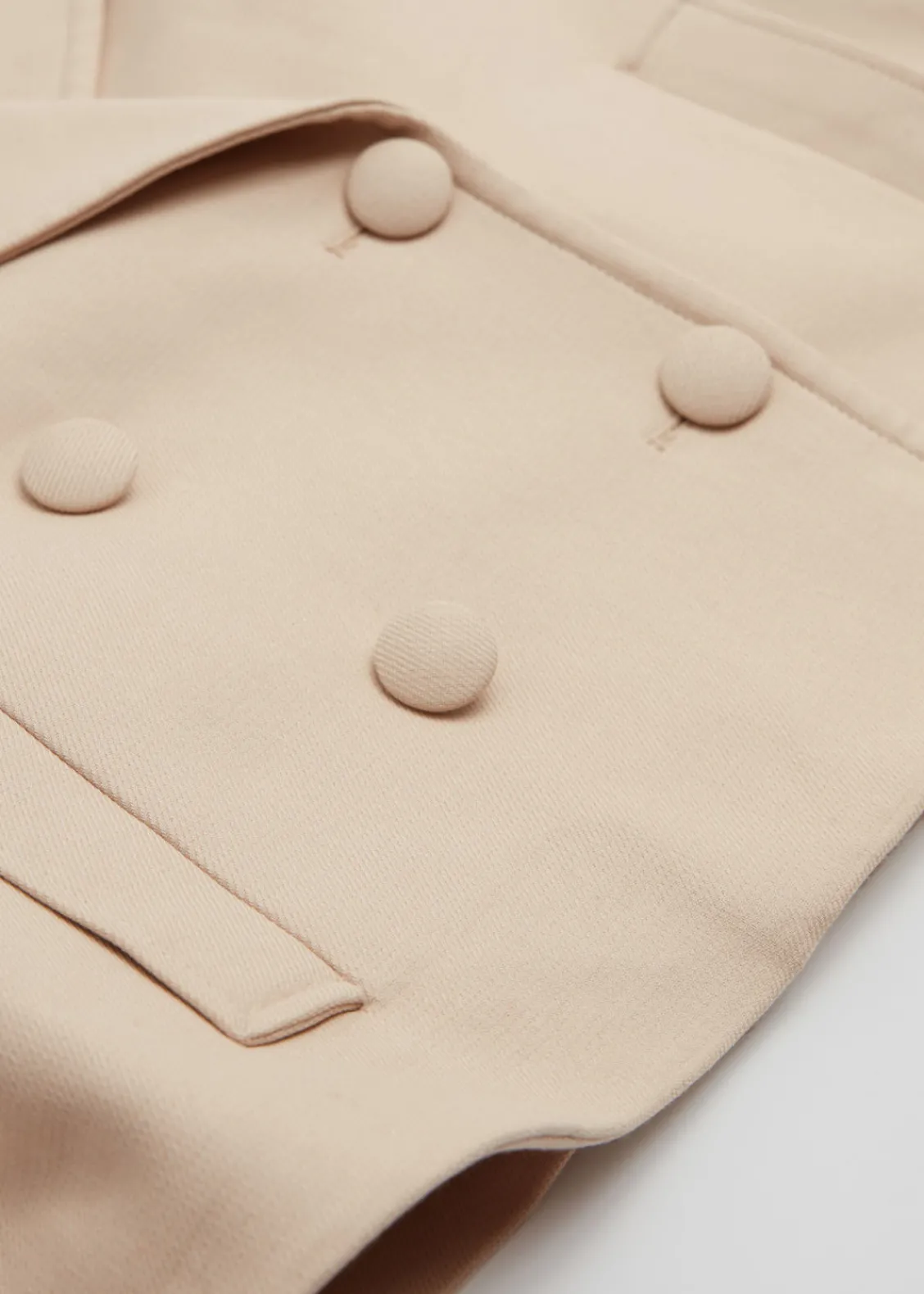 & Other Stories Outerwear | Relaxed Cropped Pea Coat Light Beige