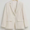 & Other Stories Outerwear | Relaxed Cut-Away Tailored Blazer White
