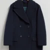 & Other Stories Outerwear | Relaxed Pea Coat Navy