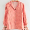 & Other Stories Lingerie | Sets & Suits | Relaxed Satin Printed Pyjama Top Salmon