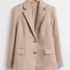 & Other Stories Blazers & Vests | Outerwear | Relaxed Single-Breasted Silk Blazer Dusty Beige