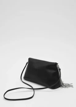 & Other Stories Shoulder Bags | Rhinestone Fringed Leather Clutch Black
