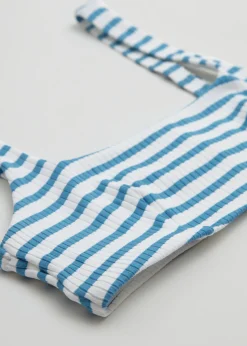 & Other Stories Swimwear | Ribbed Bandeau Bikini Top Dusty blue/Egret