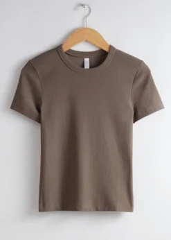 & Other Stories Tops | Ribbed Cropped T-Shirt