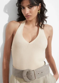 & Other Stories Tops | Ribbed Halterneck Top