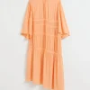 & Other Stories Dresses | Ruched Relaxed-Fit Asymmetric Dress Light Orange