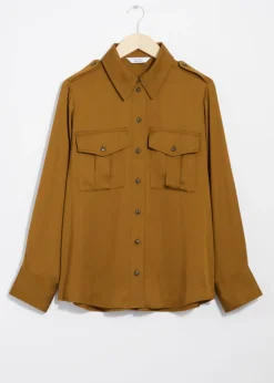 & Other Stories Sets & Suits | Blouses & Shirts | Satin Utility Shirt Mustard