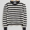 & Other Stories Sweaters & Knits | Scalloped Crochet Merino Sweater Black/White