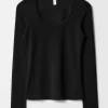 & Other Stories Tops | Scoop-Neck Long-Sleeve Jersey Top