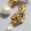 & Other Stories Earrings | Sculpted Pearl Drop Earrings Gold/Pearl