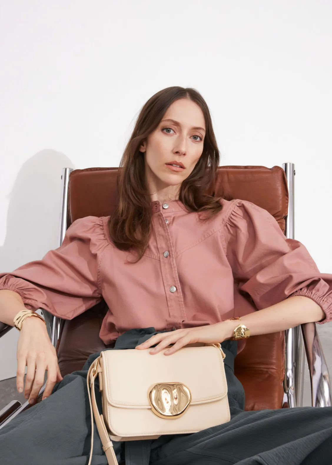 & Other Stories Shoulder Bags | Sculptural Buckle Leather Bag