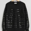 & Other Stories Sweaters & Knits | Sequin-Stripe Knit Sweater Black
