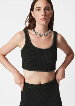 & Other Stories Sets & Suits | Tops | Sequin-Trimmed Bouclé Bralette Top Black