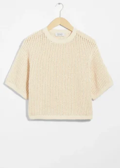 & Other Stories Tops | Sheer Rib-Knit T-Shirt