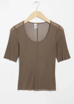 & Other Stories Tops | Sheer Silk Top