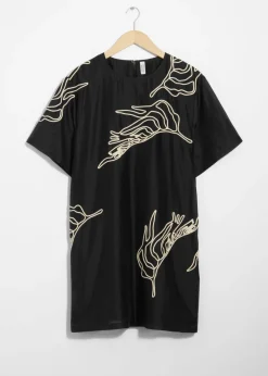 & Other Stories Dresses | Short-Sleeve Mini Dress Black
