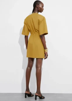 & Other Stories Dresses | Short-Sleeve Utility Mini Dress Mustard