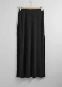 & Other Stories Skirts | Side-Slit Midi Skirt Black
