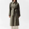 & Other Stories Outerwear | Single-Breasted Trench Coat Khaki