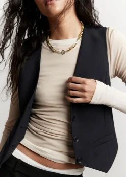 & Other Stories Blazers & Vests | Tops | Single-Breasted Vest Black