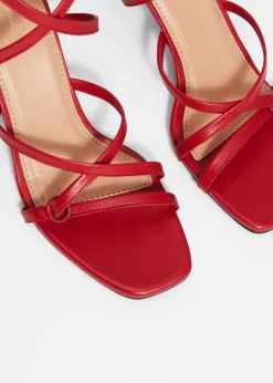 & Other Stories Heels | Sandals | Sleek Leather Sandals Ruby Red
