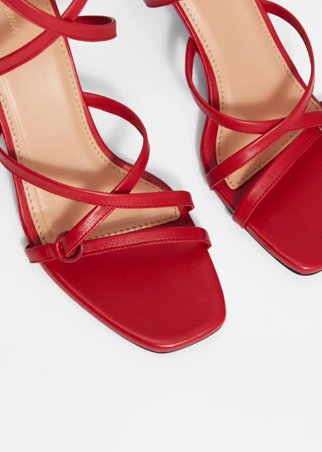 & Other Stories Heels | Sandals | Sleek Leather Sandals Ruby Red
