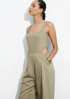 & Other Stories Jumpsuits | Sleeveless Cut-Out Jumpsuit Khaki