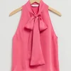 & Other Stories Tops | Sleeveless Lavallière-Neck Bow Top Pink