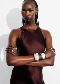 & Other Stories Dresses | Sleeveless Satin Midi Dress