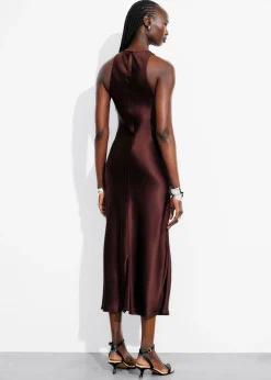 & Other Stories Dresses | Sleeveless Satin Midi Dress