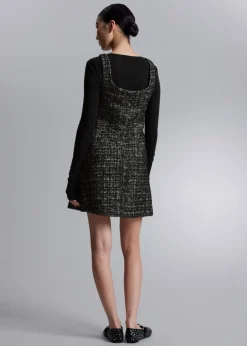 & Other Stories Dresses | Sleeveless Tweed Mini Dress Black Tweed