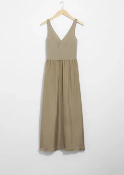 & Other Stories Dresses | Sleeveless Two-Tone Midi Dress Mole