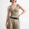 & Other Stories Tops | Slim V-Neck Top Mole