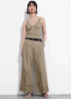 & Other Stories Tops | Slim V-Neck Top Mole