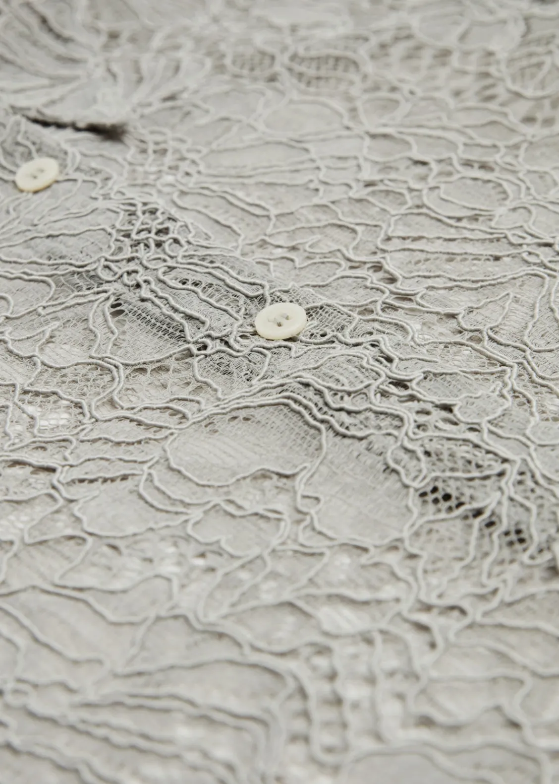 & Other Stories Blouses & Shirts | Slim-Fit Lace Shirt Grey Floral