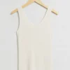 & Other Stories Tops | Sweaters & Knits | Slim-Fit Ribbed Silk Blend Top White
