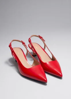 & Other Stories Heels | Slingback Leather Pumps