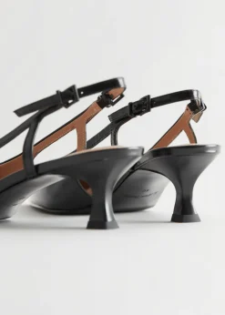 & Other Stories Heels | Slingback Leather Pumps