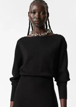 & Other Stories Dresses | Sweaters & Knits | Slit-Detailed Midi Dress Black