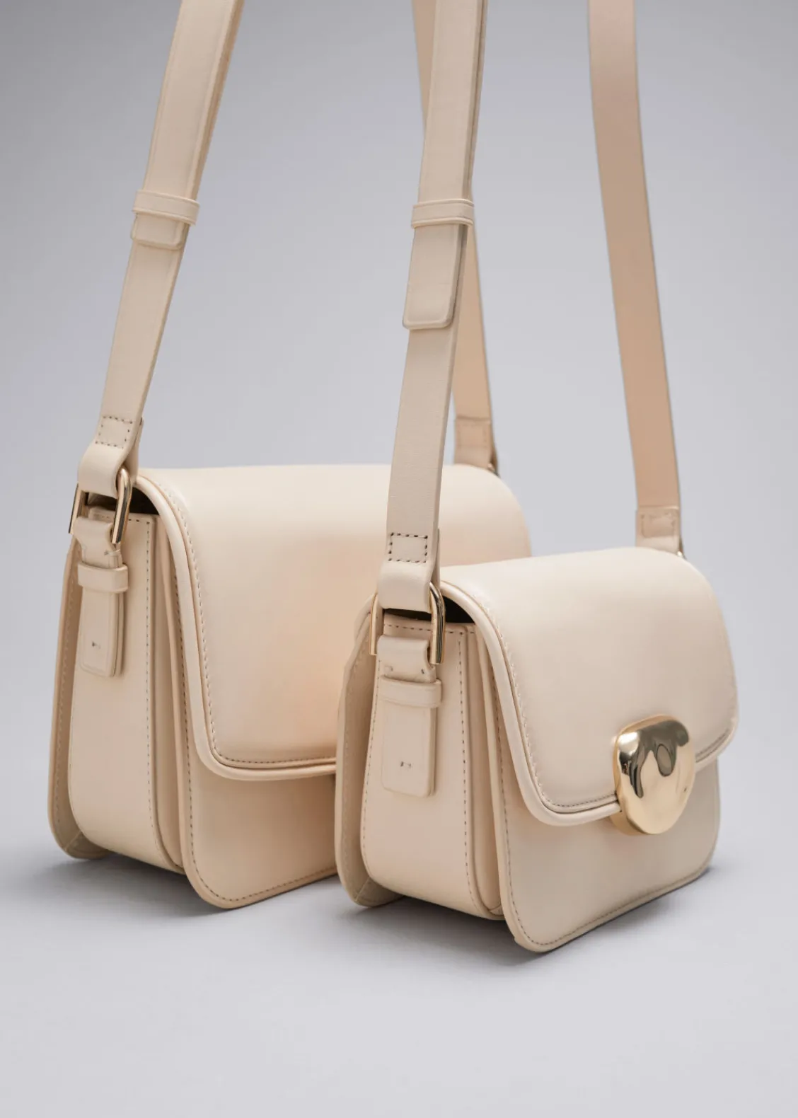 & Other Stories Shoulder Bags | Small Sculptural-Buckle Leather Bag Cream